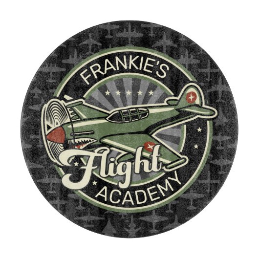 Custom NAME WWII Military Fighter War Plane Retro Schneidebrett (Vorderseite)