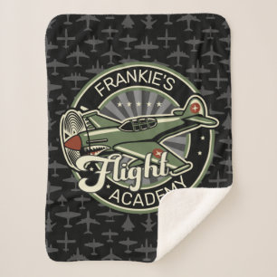 Custom NAME WWII Military Fighter War Plane Retro Sherpadecke