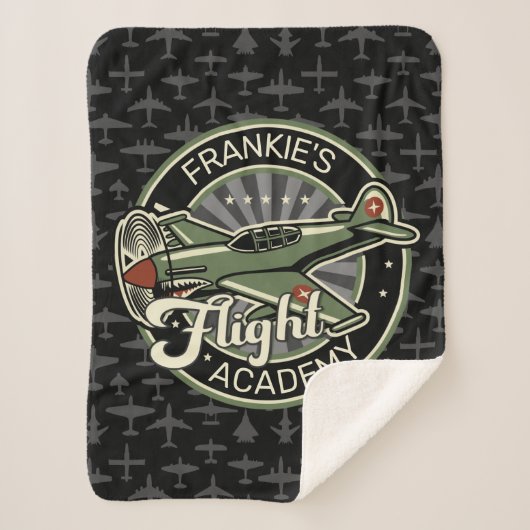 Custom NAME WWII Military Fighter War Plane Retro Sherpadecke (Vorderseite)