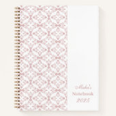 Custom Name & Year Dusty Rose Vector Pattern Notizblock (Vorderseite)