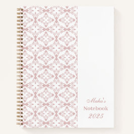 Custom Name & Year Dusty Rose Vector Pattern Notizblock