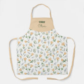 Custom Name Yellow Floral Schürze (Vorderseite)
