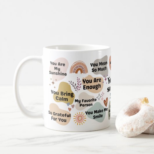 Custom Name You Are So Loved Encouragement Quote Kaffeetasse (Mit Donut)