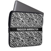 Custom Name Zebra Pattern Laptopschutzhülle (Vorne Rechts)