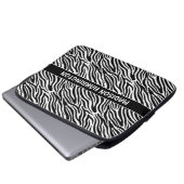 Custom Name Zebra Pattern Laptopschutzhülle (Vorne Knopf)