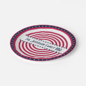 Custom Named 4th July Patriot Red White Blue Pappteller (Schrägansicht)