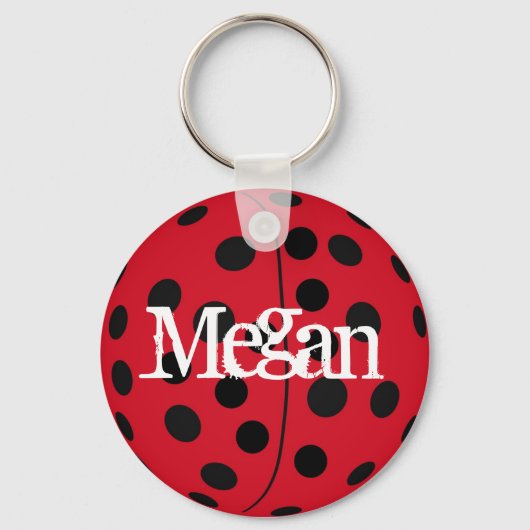 Custom Named Megan Ladybug Keyring Schlüsselanhänger (Vorderseite)