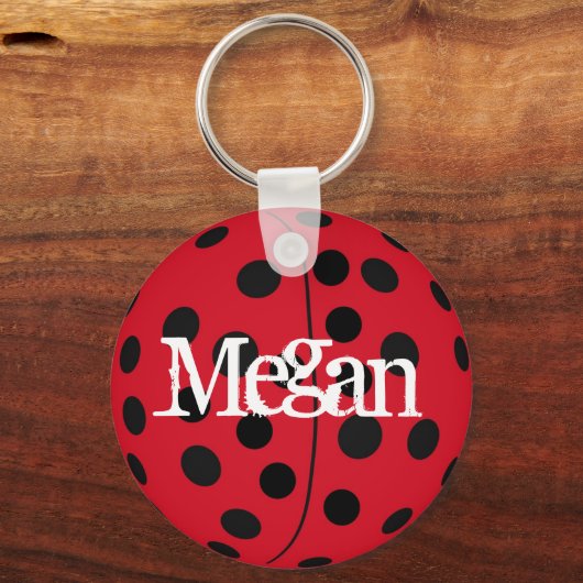 Custom Named Megan Ladybug Keyring Schlüsselanhänger (Vorderseite)