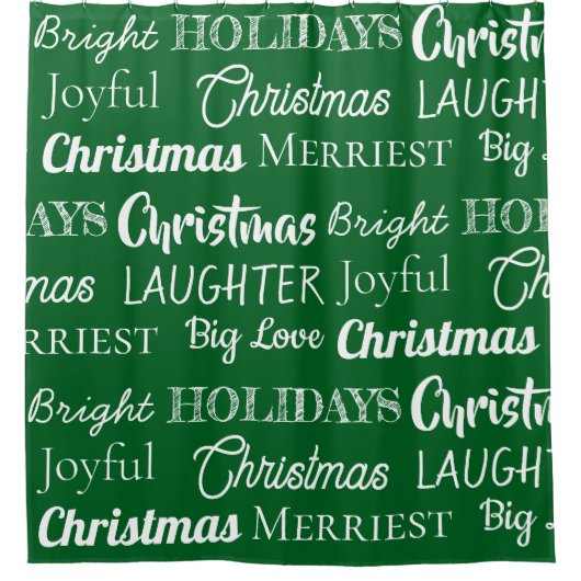 Custom Names Christmas Duschvorhang (Vorderseite)