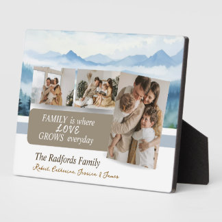Custom Names Family Photo Collage Fotoplatte
