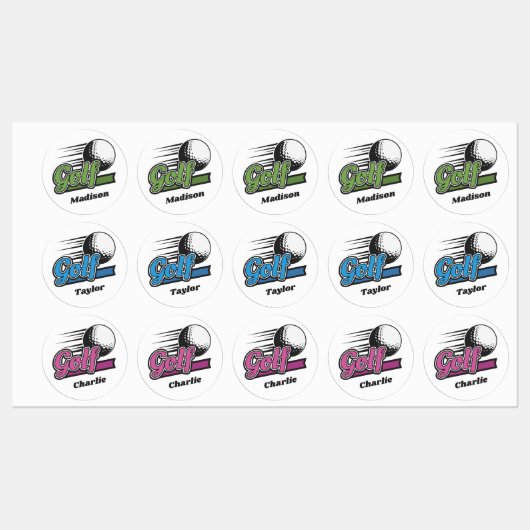 Custom Names Golf Etiketten (Blatt)