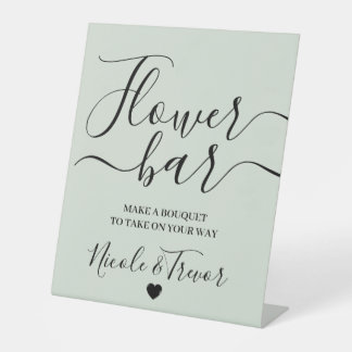 Custom Names Personalized Flower Bar Sockelschild