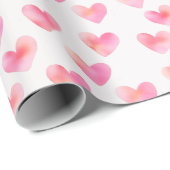 Custom Names Romantic Pink Love Design -  Geschenkpapier (Rolleneckpunkt)