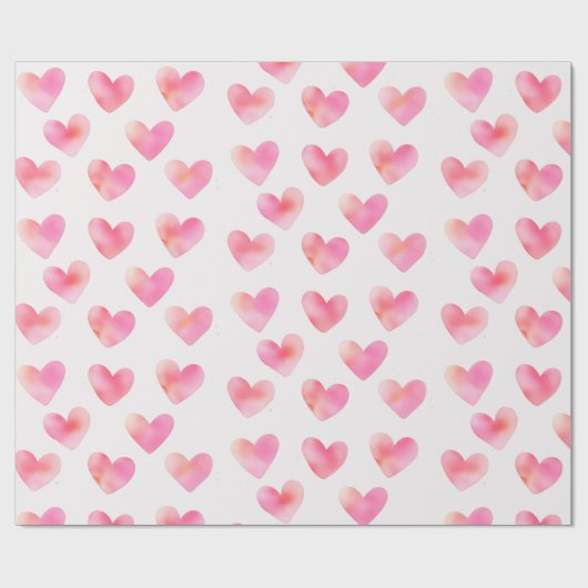 Custom Names Romantic Pink Love Design -  Geschenkpapier (Flach)