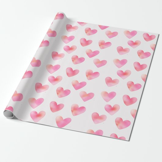 Custom Names Romantic Pink Love Design -  Geschenkpapier (Ungerollt)