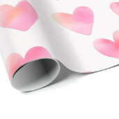 Custom Names Romantic Pink Love Design - Geschenkpapier (Rolleneckpunkt)
