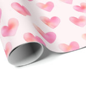 Custom Names Romantic Pink Love Design - Geschenkpapier (Rolleneckpunkt)