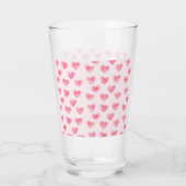 Custom Names Romantic Pink Love Design - Glas (Rückseite)