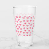 Custom Names Romantic Pink Love Design - Glas (Rückseite)