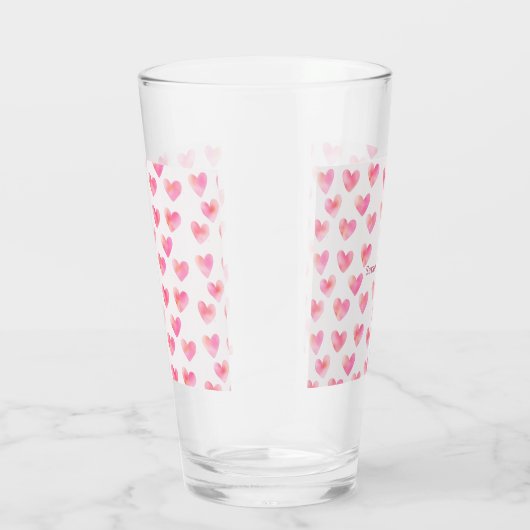 Custom Names Romantic Pink Love Design -  Glas (Rechts)