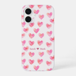 Custom Names Romantic Pink Love Design -  iPhone 16 Hülle