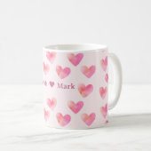 Custom Names Romantic Pink Love Design - Kaffeetasse (VorderseiteRechts)