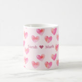 Custom Names Romantic Pink Love Design -  Kaffeetasse (Mittel)