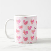 Custom Names Romantic Pink Love Design - Kaffeetasse (Links)