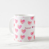 Custom Names Romantic Pink Love Design -  Kaffeetasse (Vorderseite Links)