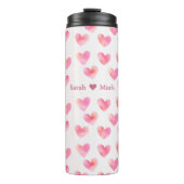 Custom Names Romantic Pink Love Design -  Thermosbecher (Vorderseite)