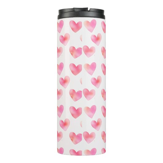 Custom Names Romantic Pink Love Design -  Thermosbecher (Rückseite)