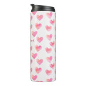 Custom Names Romantic Pink Love Design - Thermosbecher (Nach rechts gedreht)