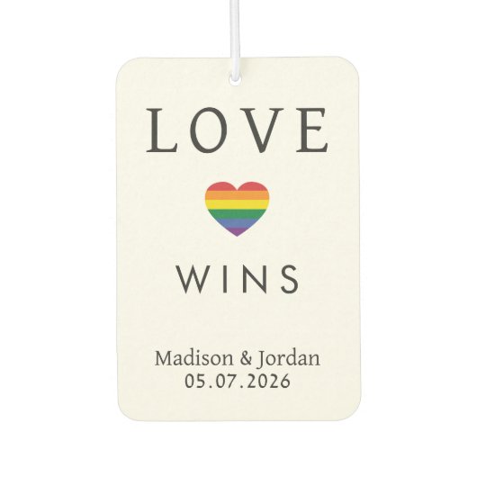 Custom Names / Text Rainbow LOVE Autolufterfrischer (Vorderseite)