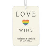 Custom Names / Text Rainbow LOVE Autolufterfrischer (Rückseite)