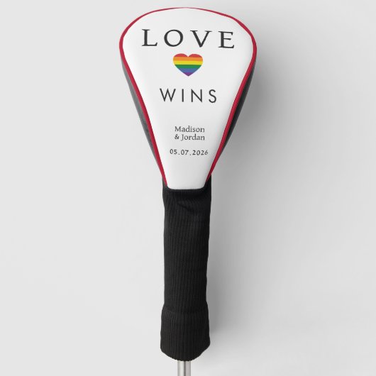 Custom Names / Text Rainbow LOVE Golf Headcover (Vorderseite)