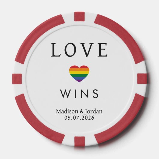 Custom Names / Text Rainbow LOVE Pokerchips (Vorderseite)