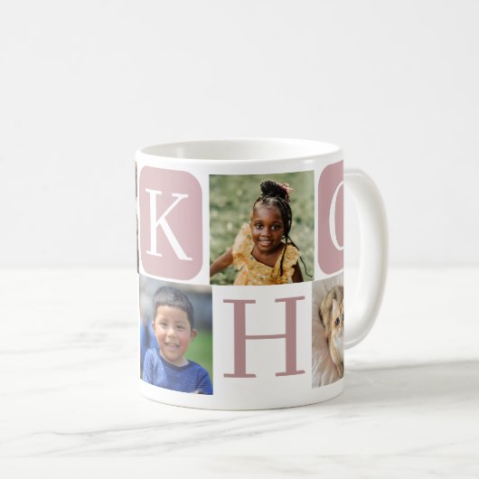 Custom Nanny Großmutter 5 Foto Collage Kaffeetasse (VorderseiteRechts)