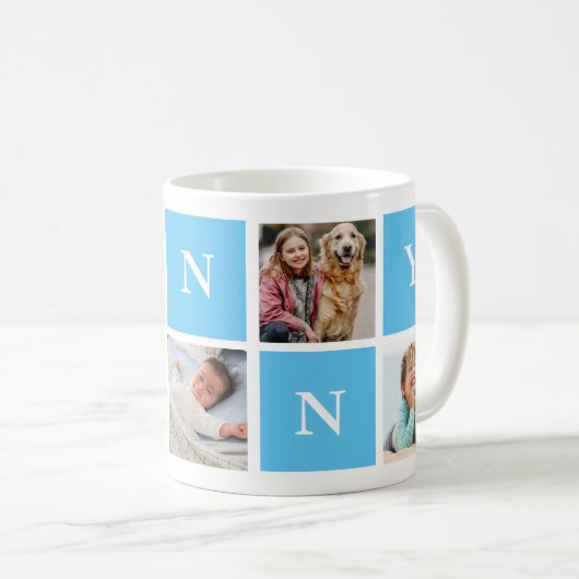 Custom Nanny Großmutter 5 Foto Collage Kaffeetasse (VorderseiteRechts)