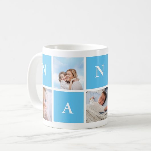 Custom Nanny Großmutter 5 Foto Collage Kaffeetasse (Vorderseite Links)