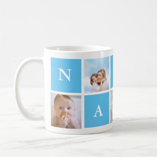 Custom Nanny Großmutter 5 Foto Collage Kaffeetasse (Links)