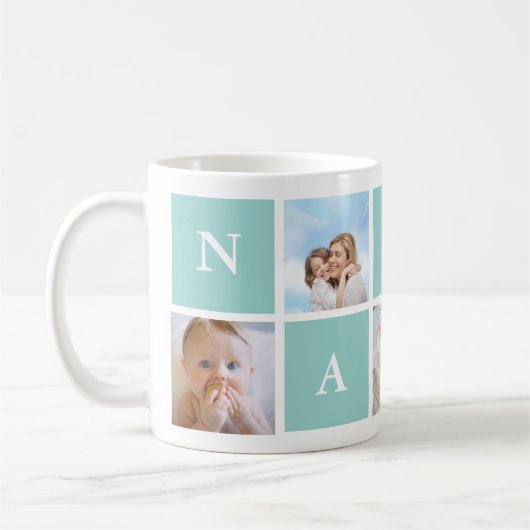 Custom Nanny Großmutter 5 Foto Collage Kaffeetasse (Links)