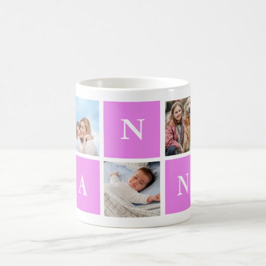 Custom Nanny Großmutter 5 Foto Collage Kaffeetasse (Mittel)