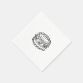 Custom Napkin - Just Married - Vintag Cake Serviette (Ecke)