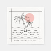 Custom Napkins für Party Summer Palm Tree Napkins Serviette (Vorderseite)