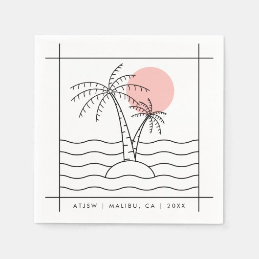 Custom Napkins für Party Summer Palm Tree Napkins Serviette (Vorderseite)