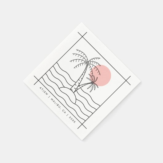 Custom Napkins für Party Summer Palm Tree Napkins Serviette (Ecke)