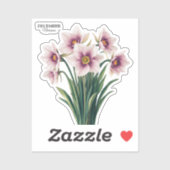 Custom Narcissus Bloom - Dezember Geschenk Aufkleber (Blatt)