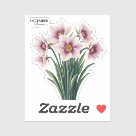 Custom Narcissus Bloom - Dezember Geschenk Aufkleber (Blatt)