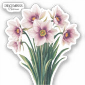 Custom Narcissus Bloom - Dezember Geschenk Aufkleber (Vorderseite)