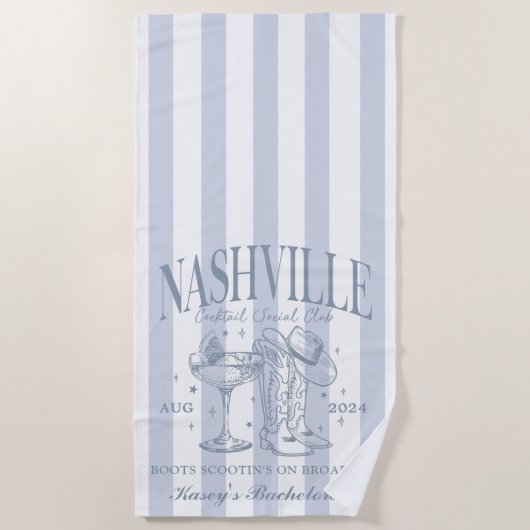 Custom Nashville Bachelorette Rodeo Beach Handtuch (Vorderseite)